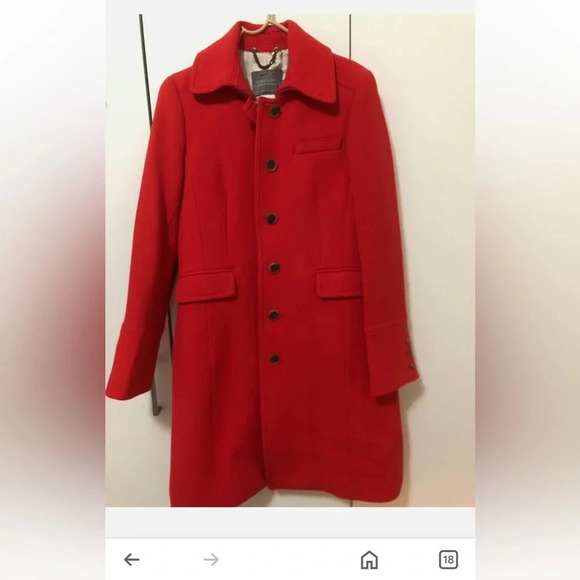 J Crew Italian red Double-cloth Lady Day
Coat Wool with Thinsulate®  long coat - Picture 1 of 4